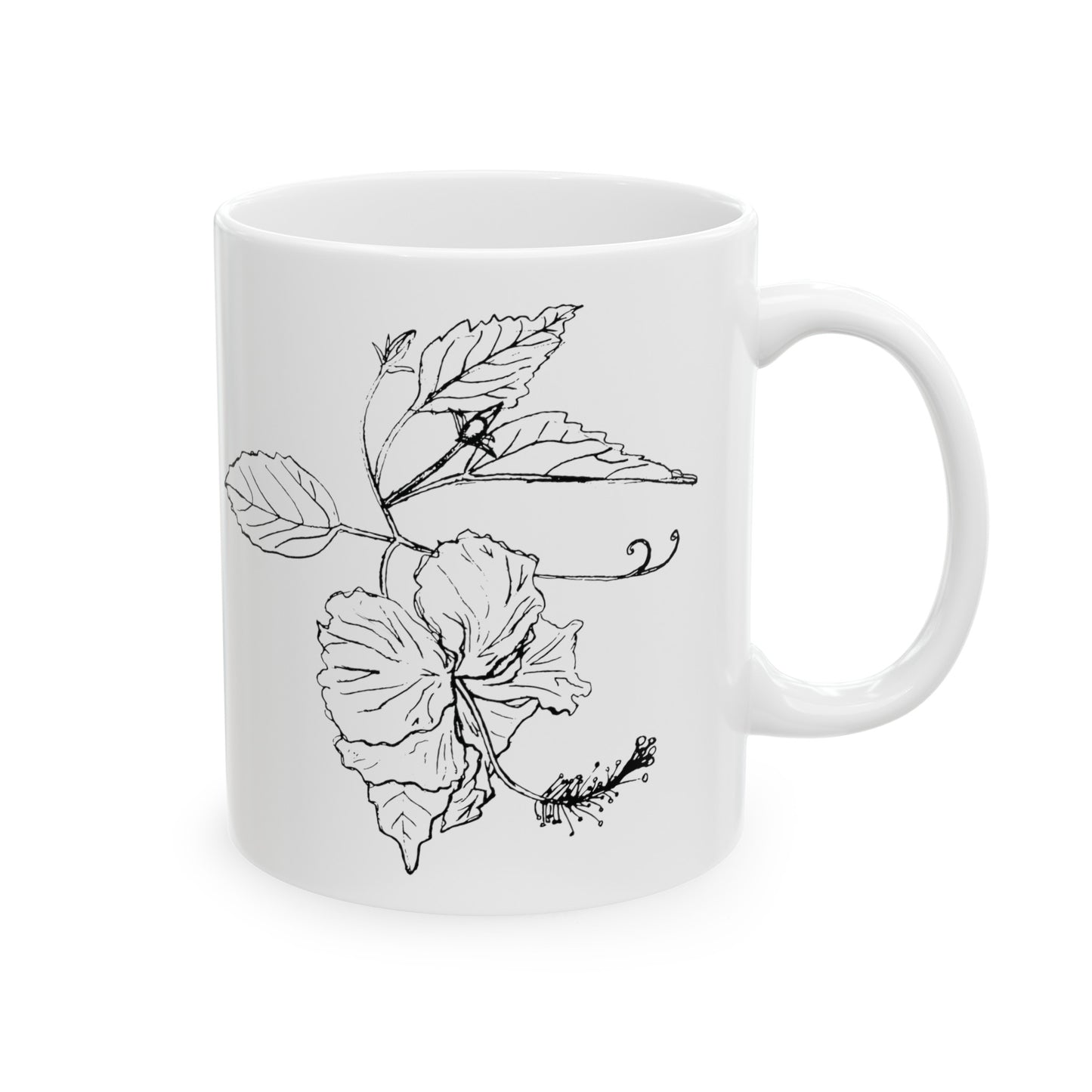 Botanical Sketch Ceramic Mug, Flor De Maga (11oz)
