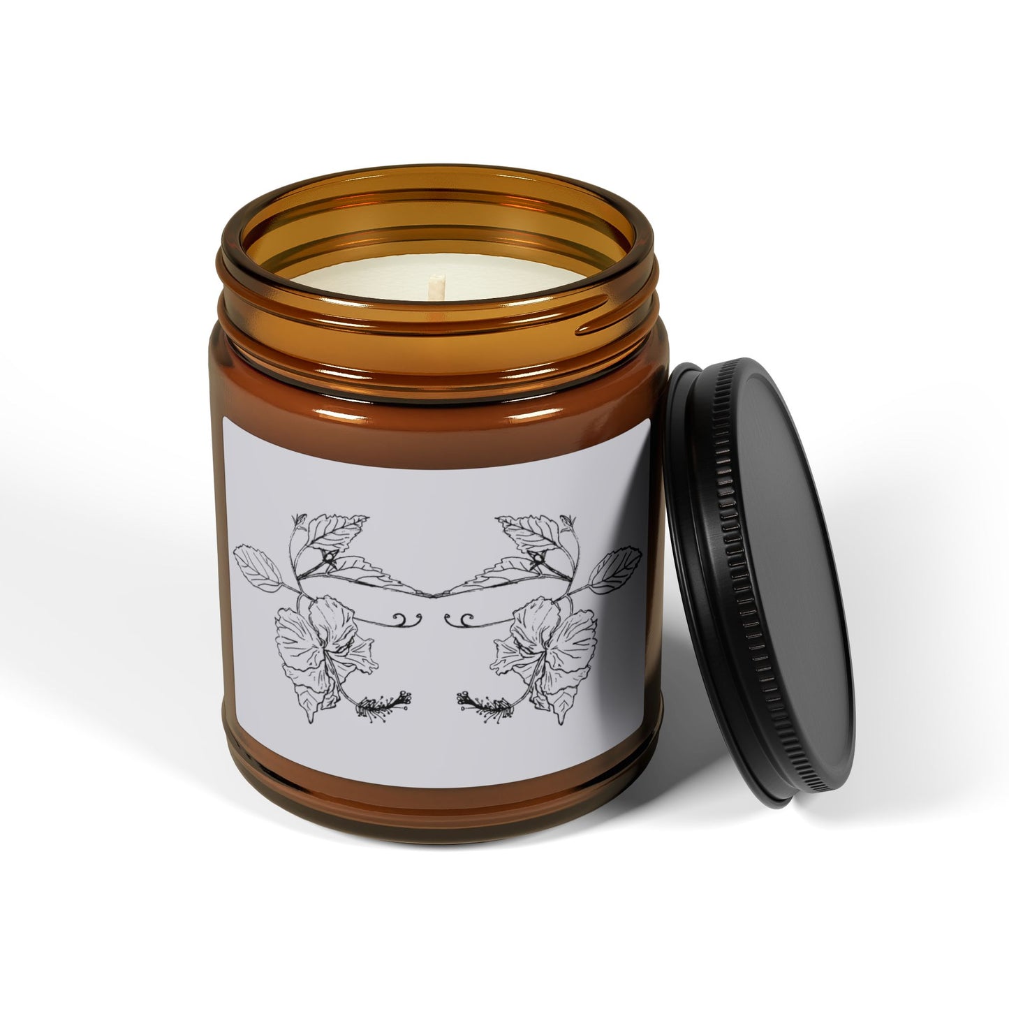 Spring Flor De Maga Botanical Natural Candle with Amber Jar