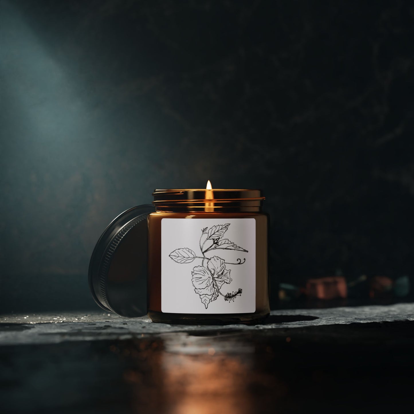 Spring Flor De Maga Botanical Natural Candle with Amber Jar