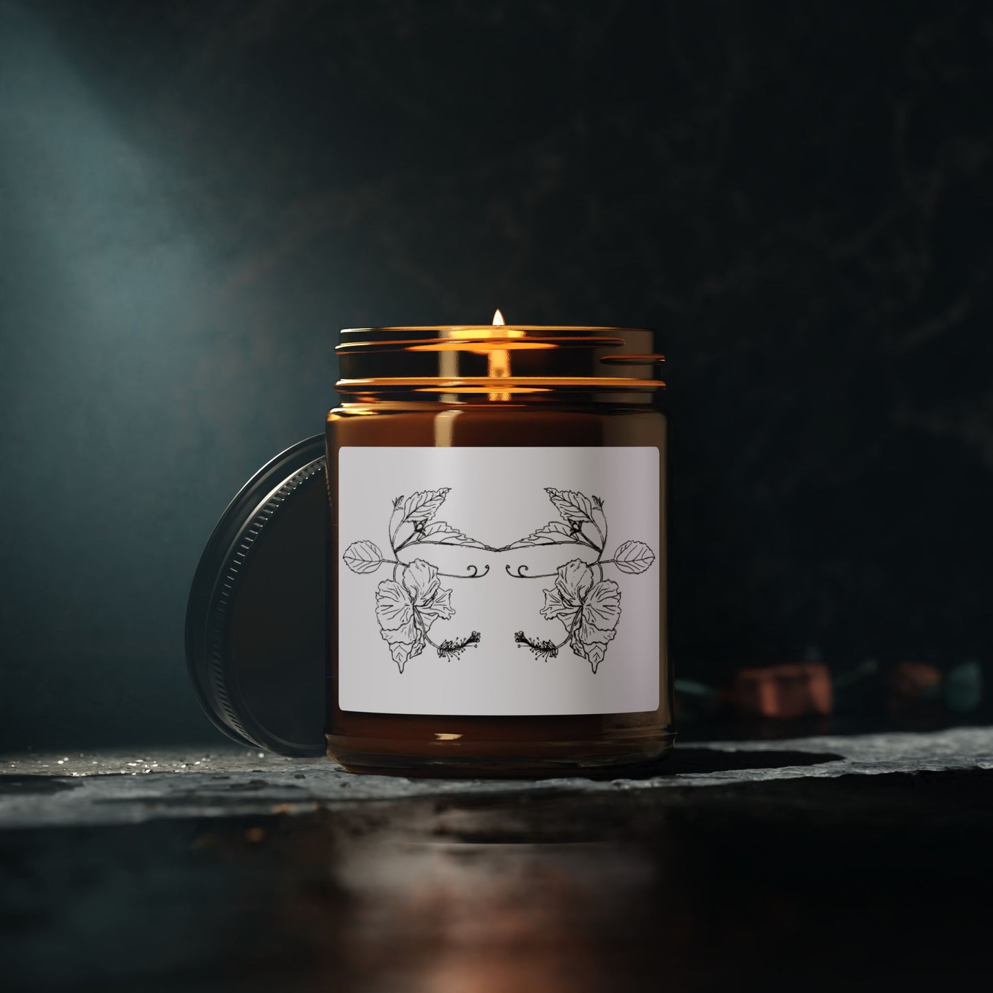 Spring Flor De Maga Botanical Natural Candle with Amber Jar