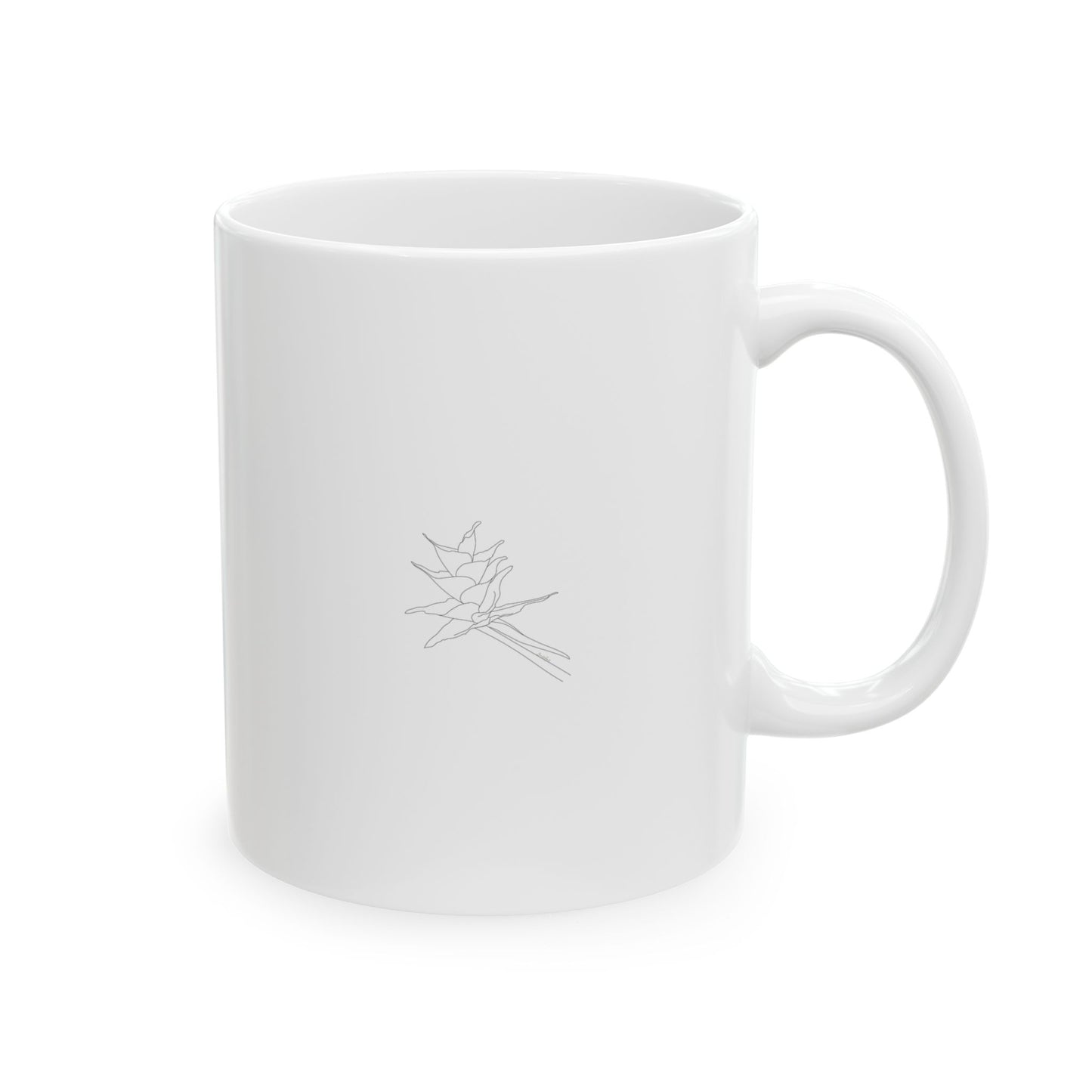 Bromeliad Icon Drawing Ceramic Mug, (11oz)