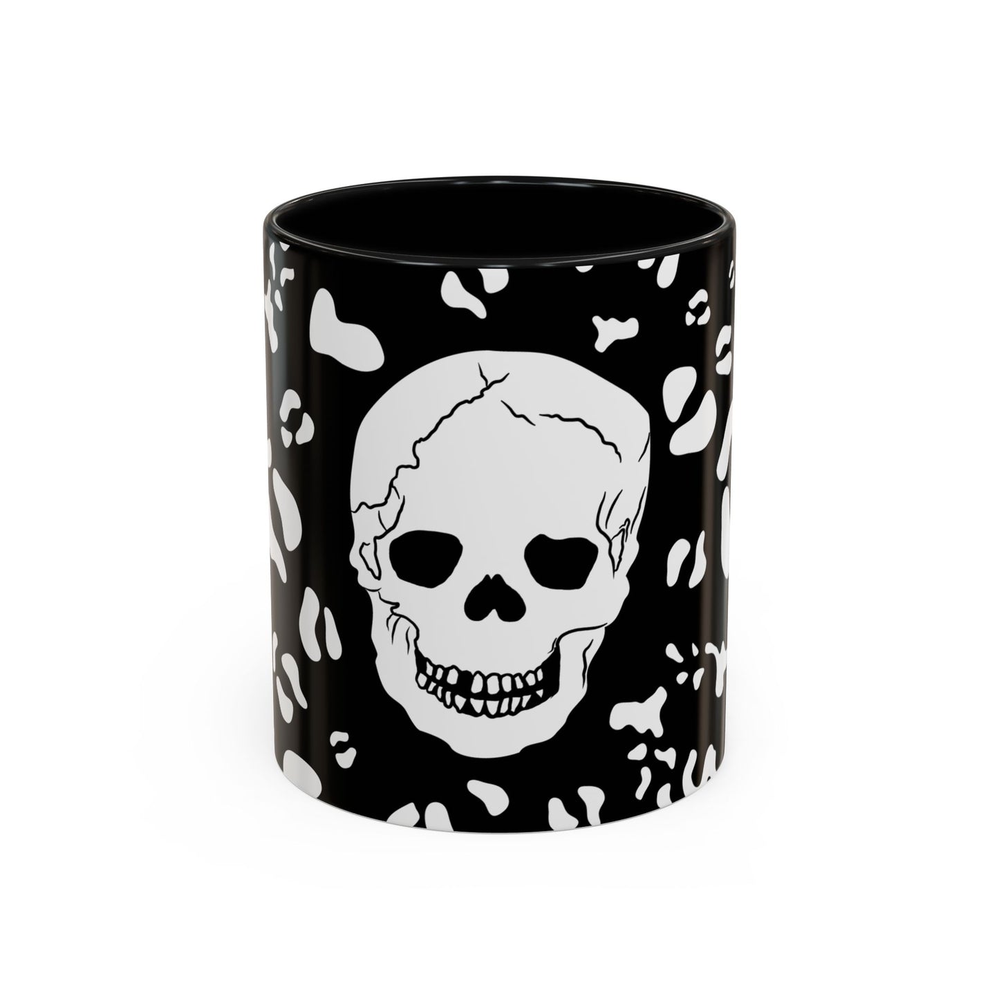 Mug - Fall Skull Alocasia Plant Pattern Hand Drawn Design