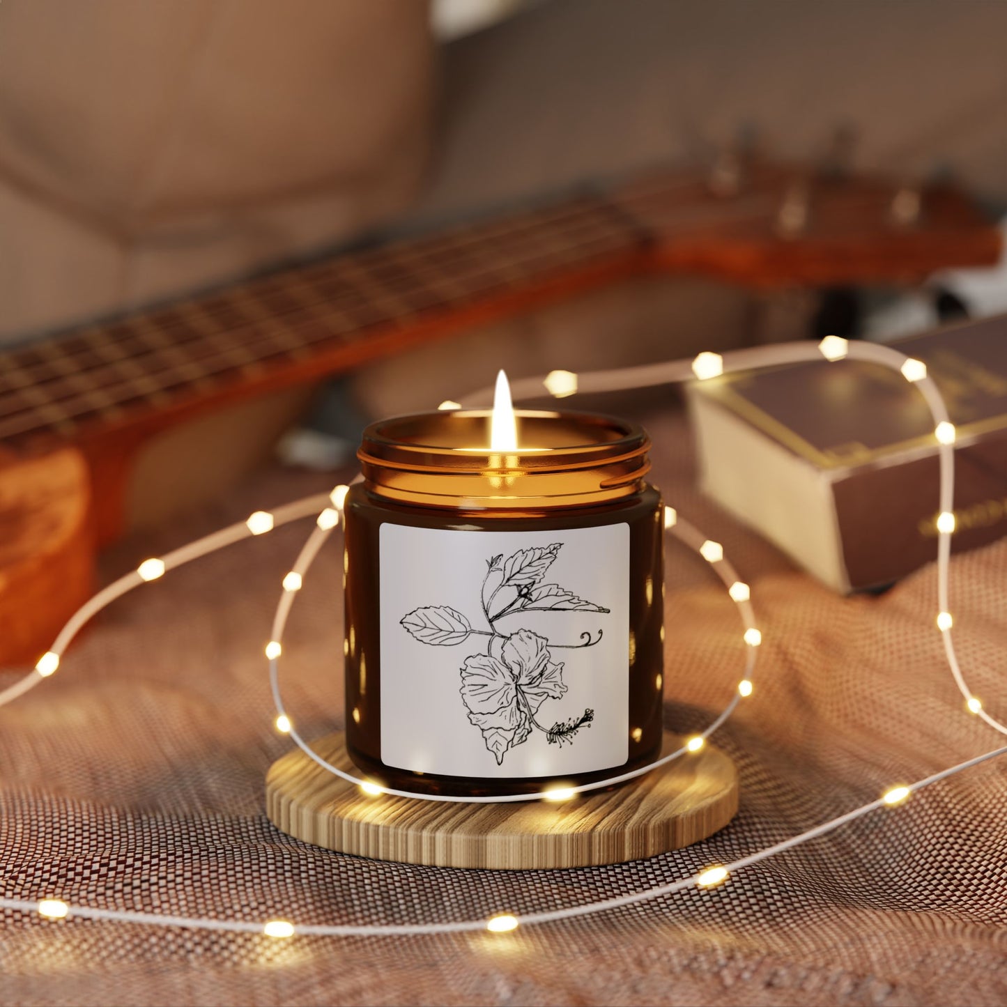 Spring Flor De Maga Botanical Natural Candle with Amber Jar