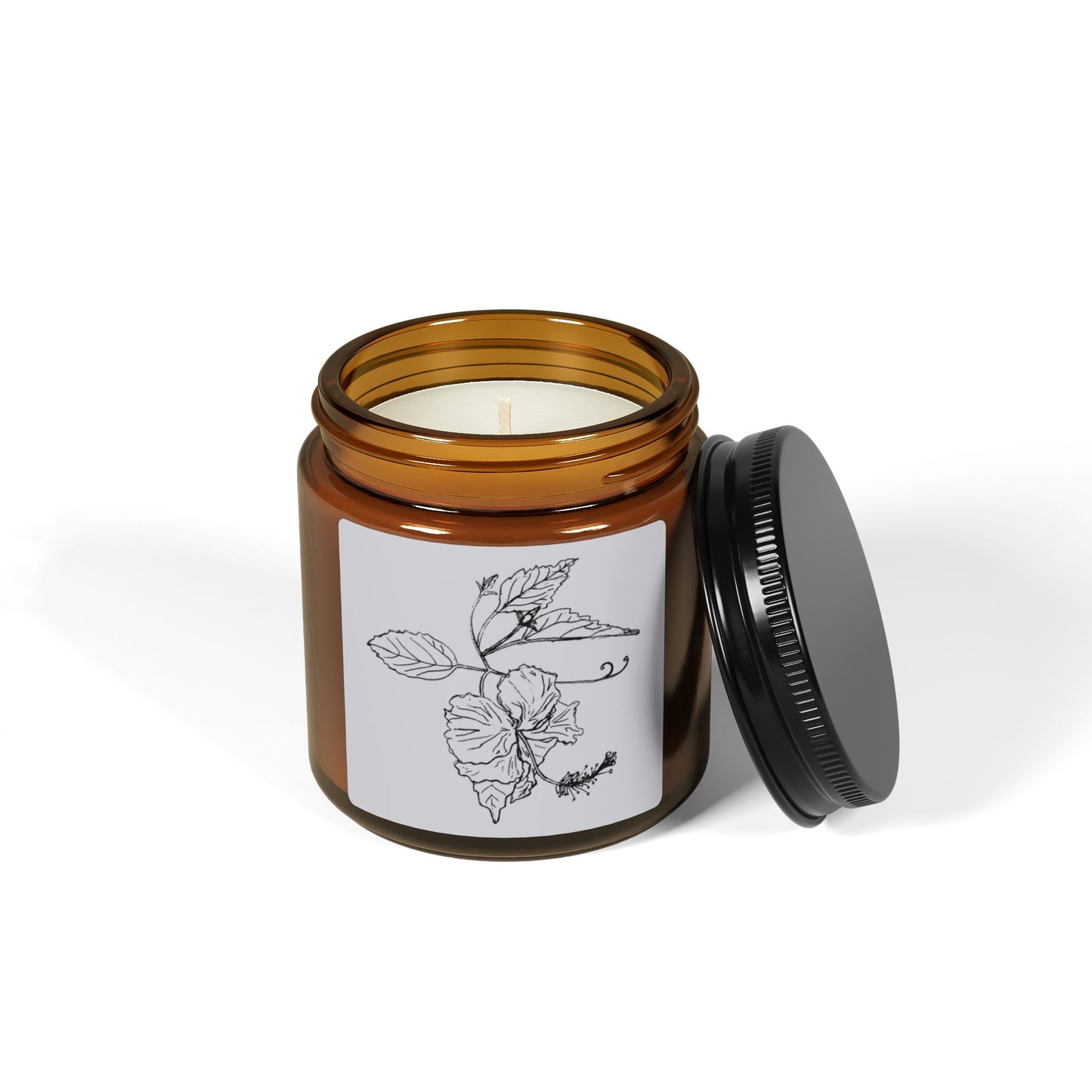 Spring Flor De Maga Botanical Natural Candle with Amber Jar
