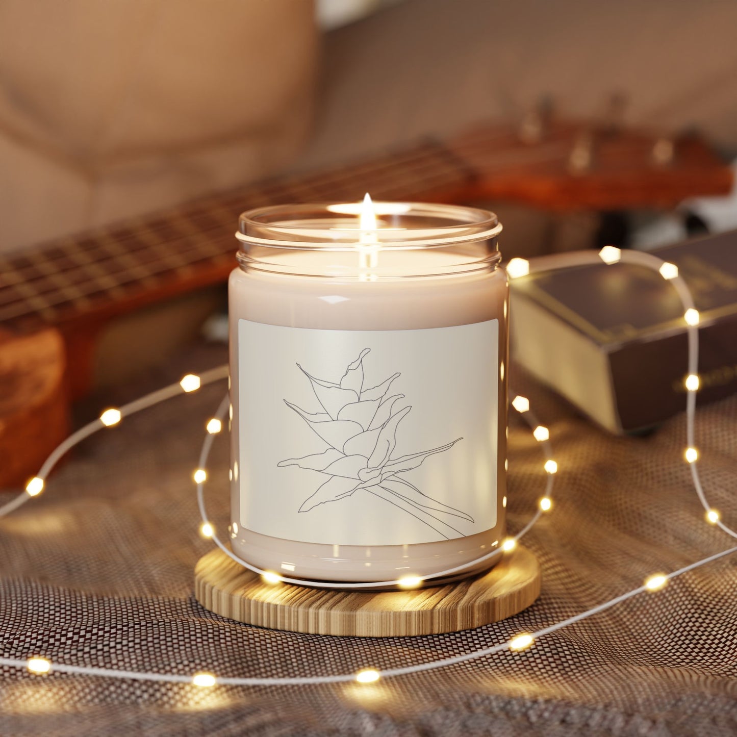 White Soy Candle, 9oz, PR Bromeliad Flower