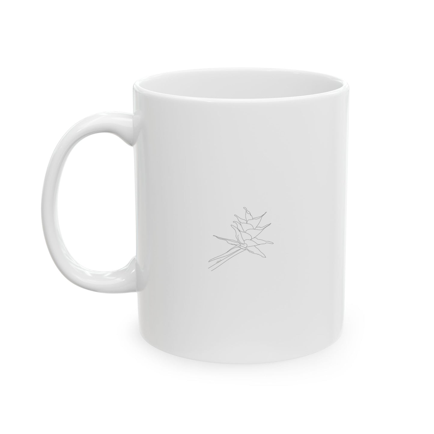 Bromeliad Icon Drawing Ceramic Mug, (11oz)