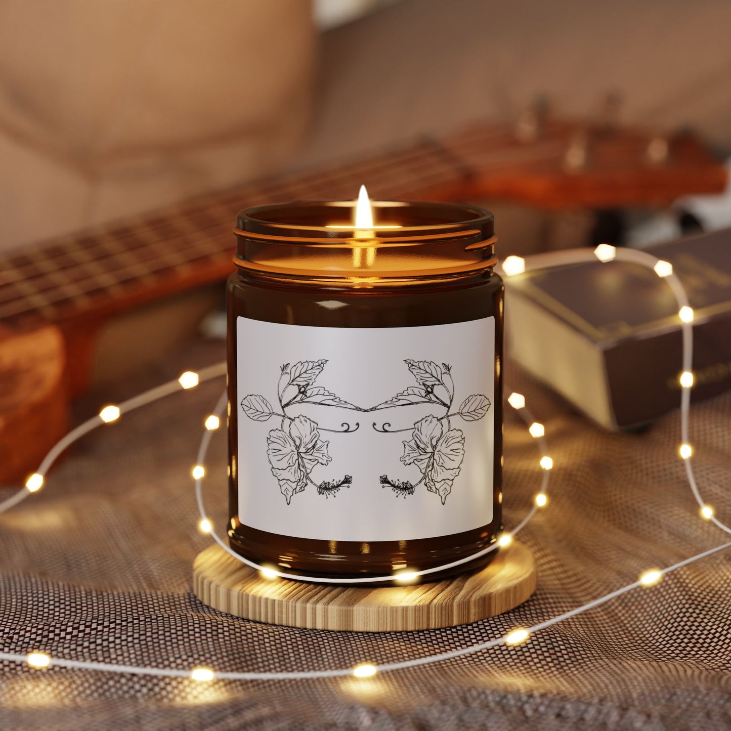 Spring Flor De Maga Botanical Natural Candle with Amber Jar