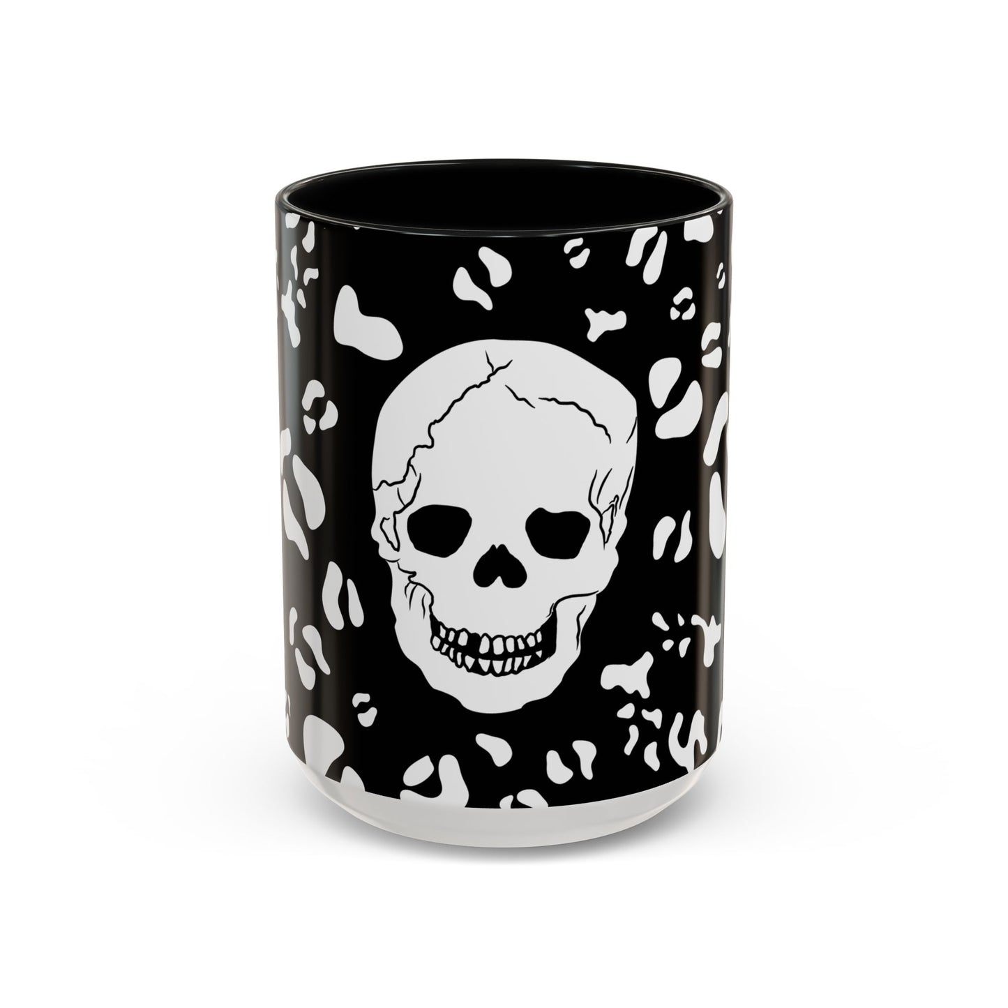 Mug - Fall Skull Alocasia Plant Pattern Hand Drawn Design