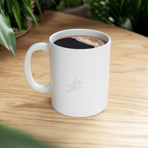 Bromeliad Icon Drawing Ceramic Mug, (11oz)