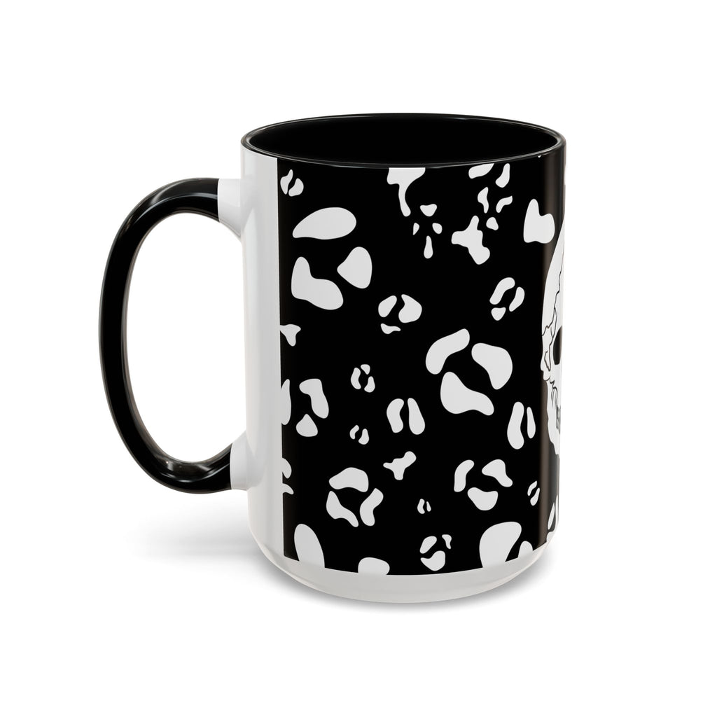 Mug - Fall Skull Alocasia Plant Pattern Hand Drawn Design