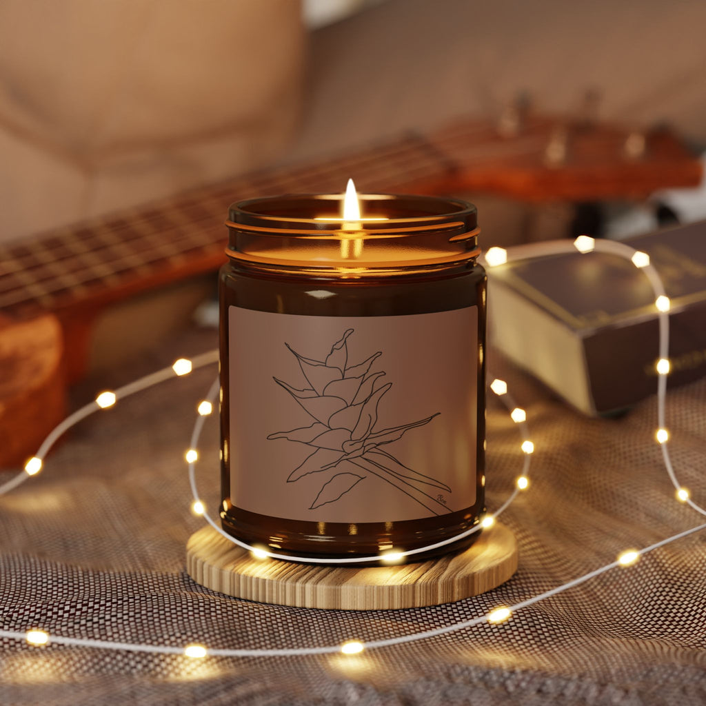 Non-toxic Scented Candle, Puerto Rico Bromeliad Botanical Art