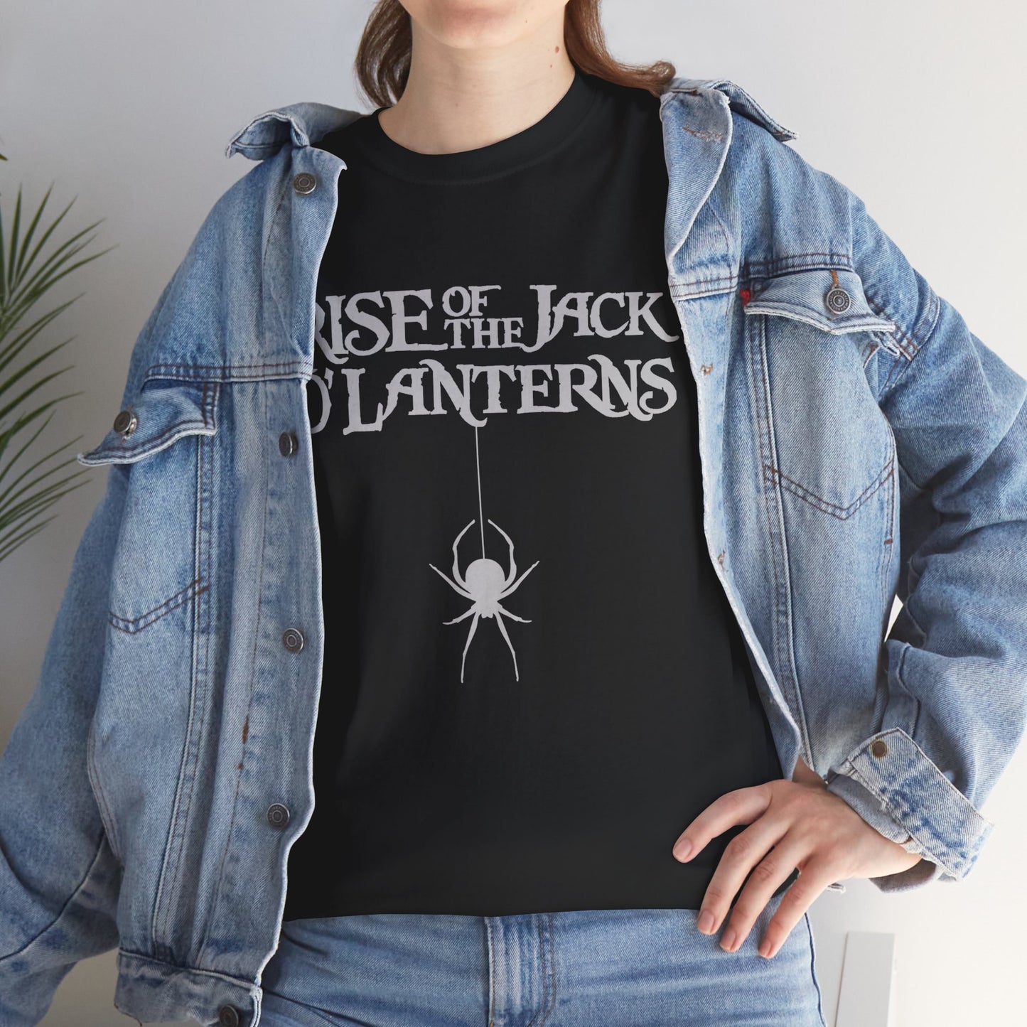 Rise of the JackOLantern, White Spider Drop, Black Unisex Tee