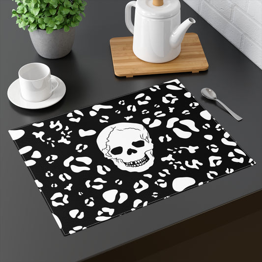 Placemat, Skull Alocasia Plant Pattern Art