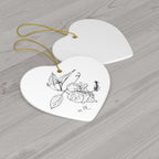 Island Holiday Ceramic Ornament, featuring Puerto Rico's Flower, in 4 Shapes
