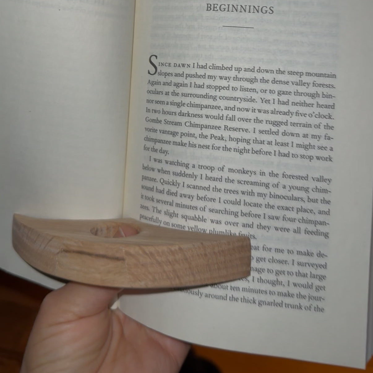 Classic Thumb Book Page Holder, Wood