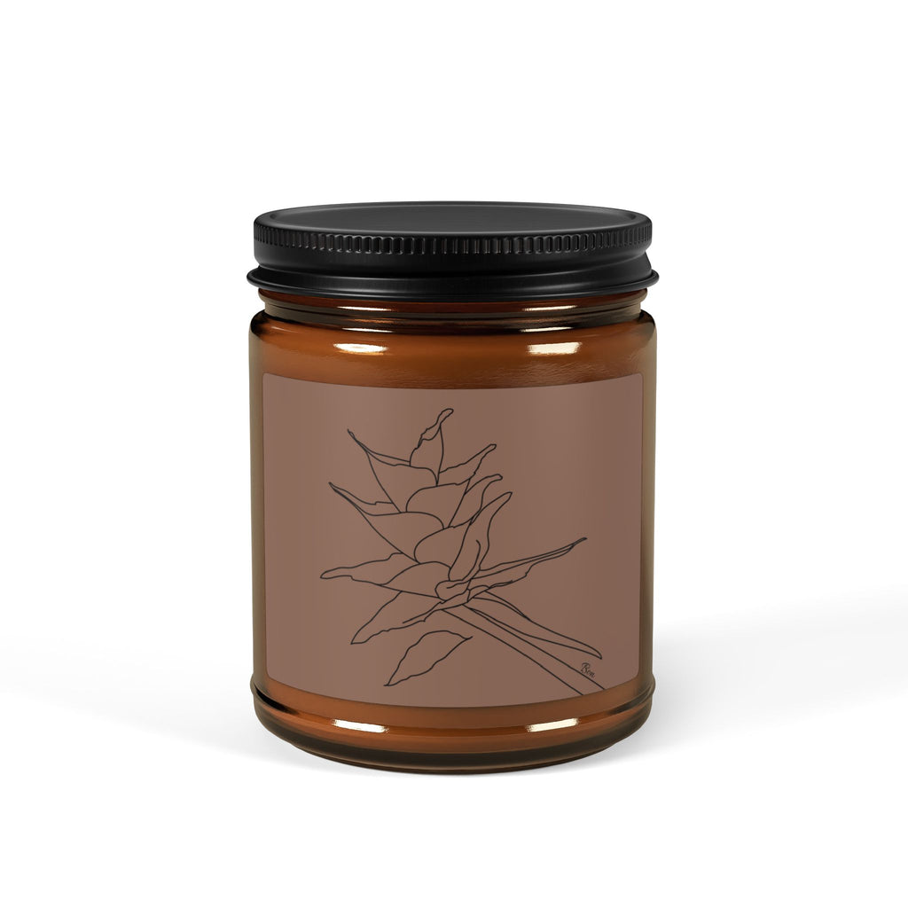 Non-toxic Scented Candle, Puerto Rico Bromeliad Botanical Art