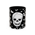 Mug - Fall Skull Alocasia Plant Pattern Hand Drawn Design