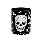 Mug - Fall Skull Alocasia Plant Pattern Hand Drawn Design