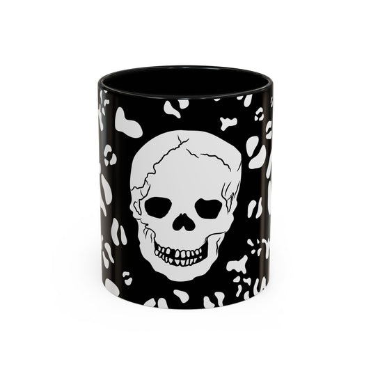 Mug - Fall Skull Alocasia Plant Pattern Hand Drawn Design