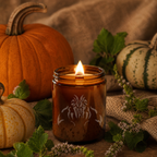 Pumpkin Ritual Clean Candle - with Spice, Patchouli (8 oz Amber Jar)