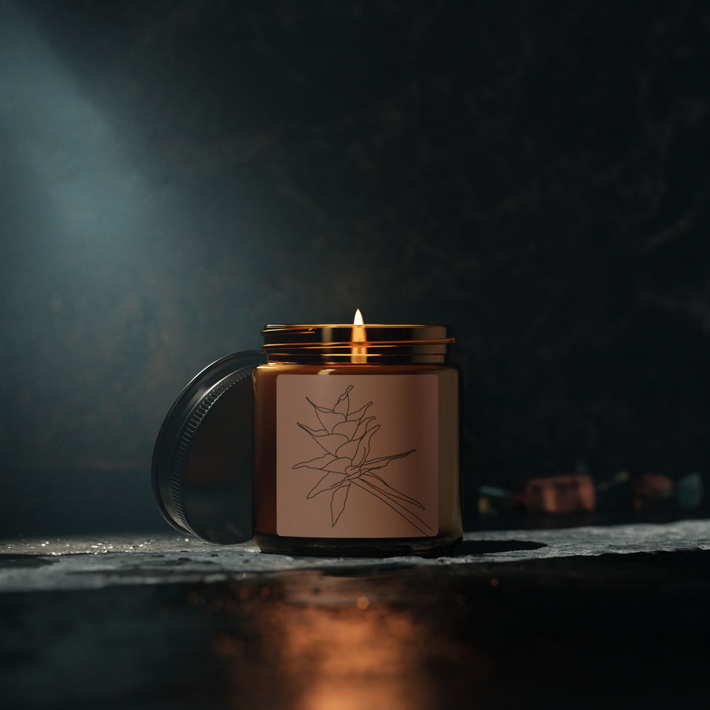 Non-toxic Scented Candle, Puerto Rico Bromeliad Botanical Art