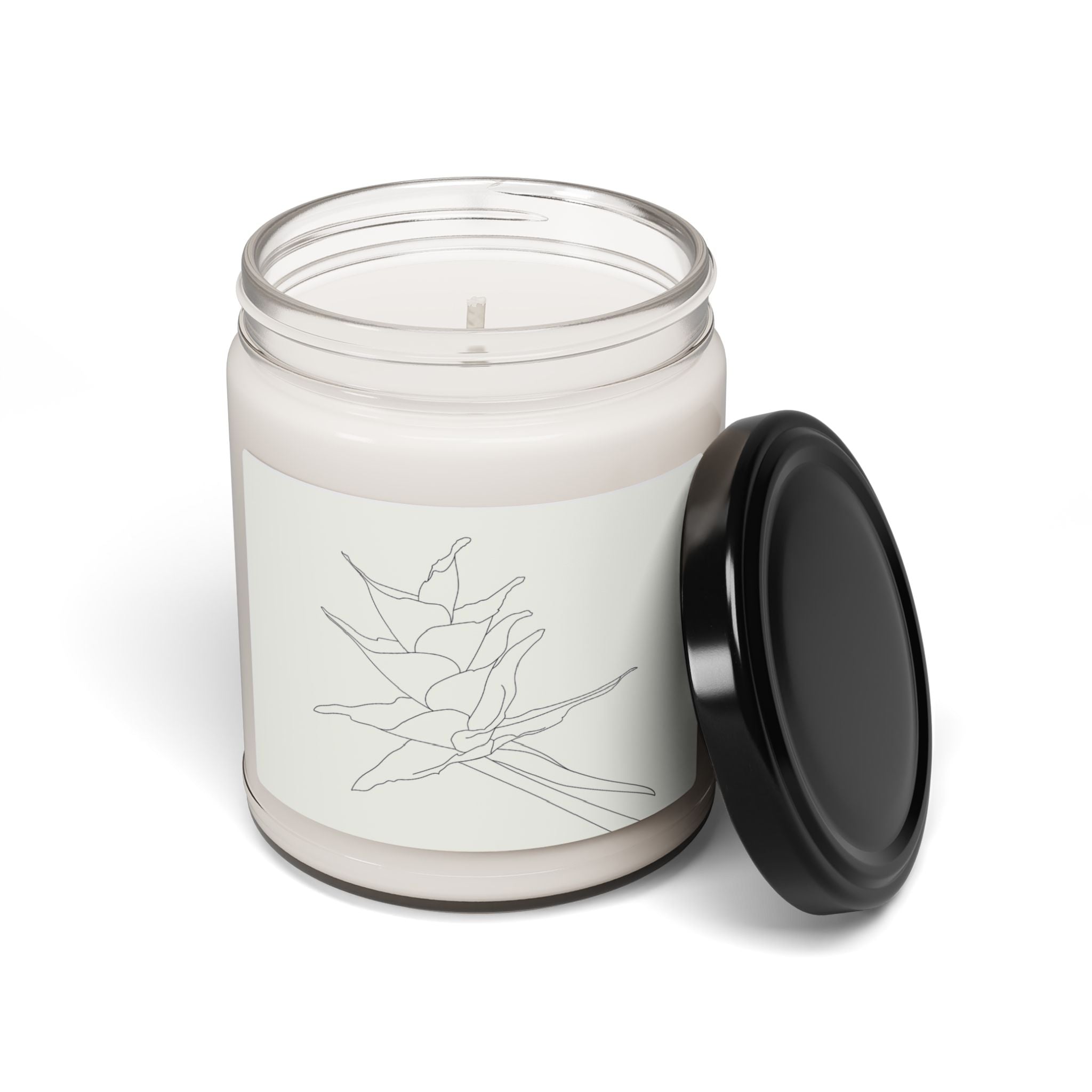 White Soy Candle, 9oz, PR Bromeliad Flower
