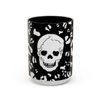 Mug - Fall Skull Alocasia Plant Pattern Hand Drawn Design