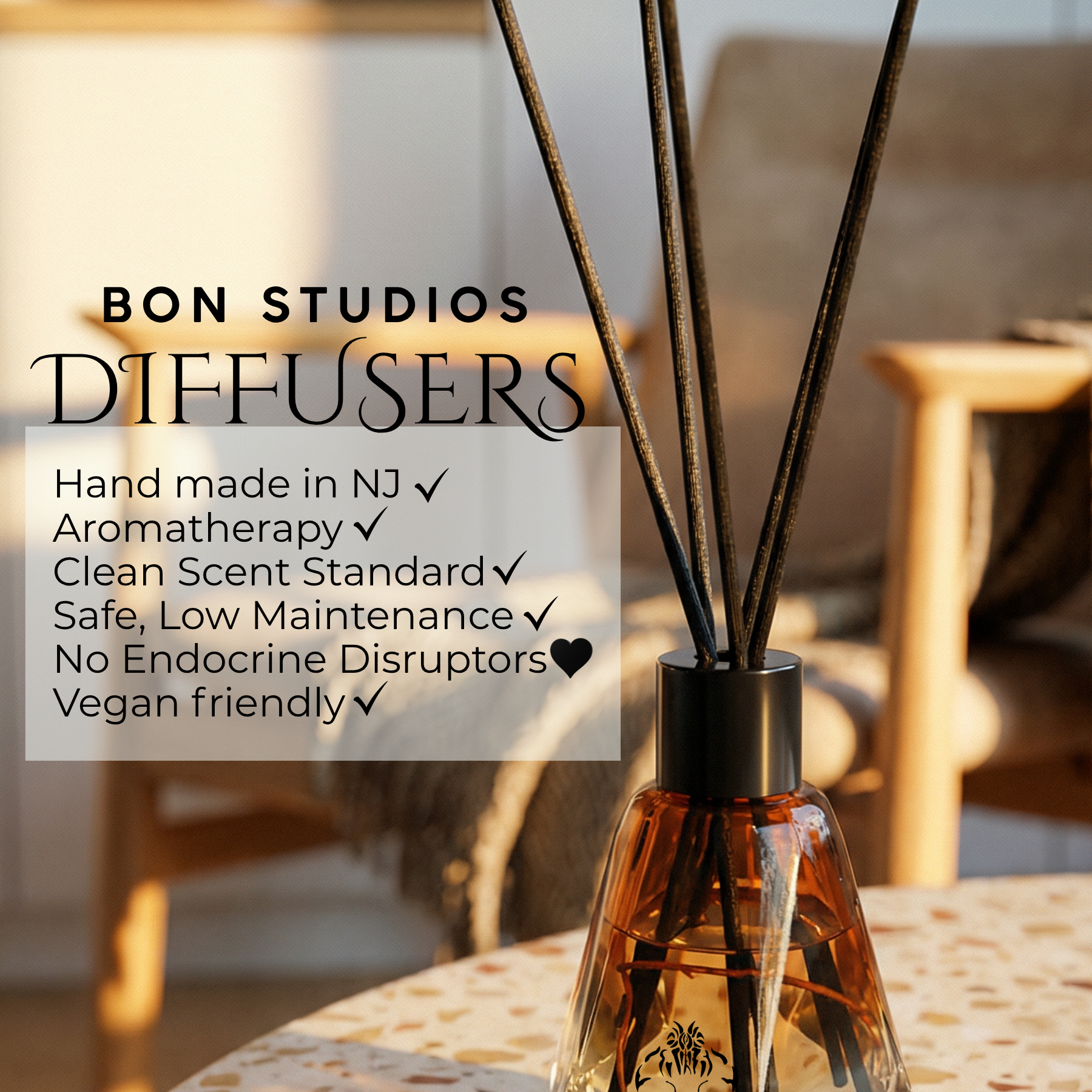 Reed Diffuser in Diamond Amber Glass