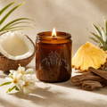 Coconut No.7 Clean Candle - Coconut Blossom, Pineapple, Cedar (8 oz Amber Jar)