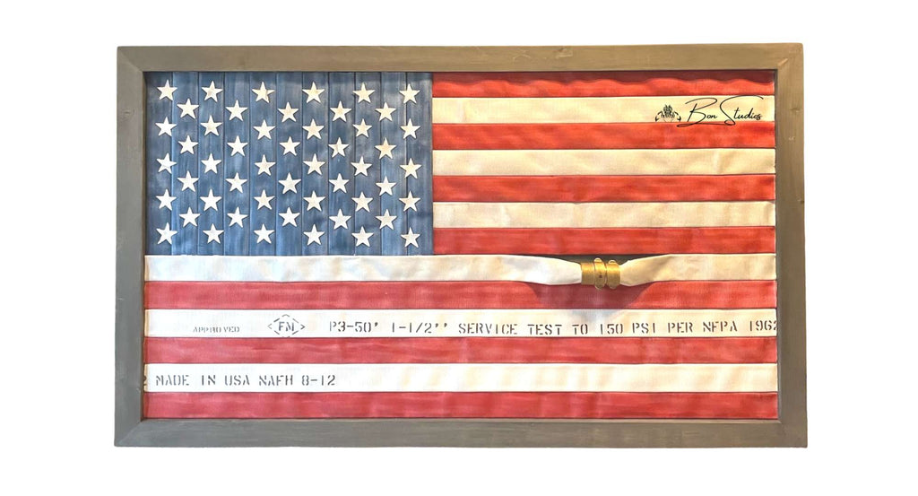 American Traditional Firehose Flag