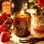 Strawberry Nightcap Clean Candle - Bourbon, Strawberry & Vanilla Bean (8 oz Amber Jar)