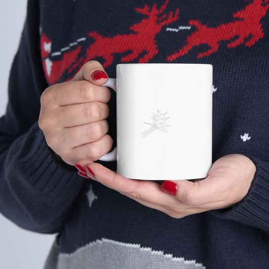 Bromeliad Icon Drawing Ceramic Mug, (11oz)