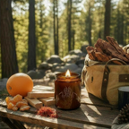 The Woodsman Clean Candle - Citrus, Saffron, Woody, Smokey Notes (8 oz Amber Jar)