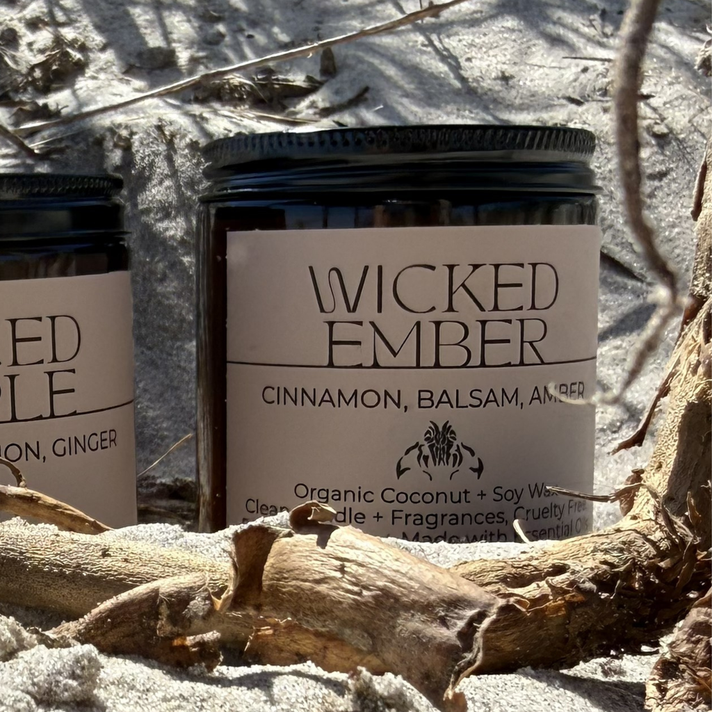 Wicked Ember Clean Candle - Spice, Smoky, Woodsy (8 oz Amber Jar)