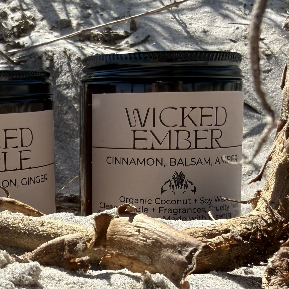 Wicked Ember Clean Candle - Spice, Smoky, Woodsy (8 oz Amber Jar)
